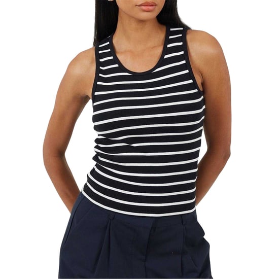 Brave Soul Dames/Dames Gestreepte Tanktop (Zwart/Crème) - Image 2