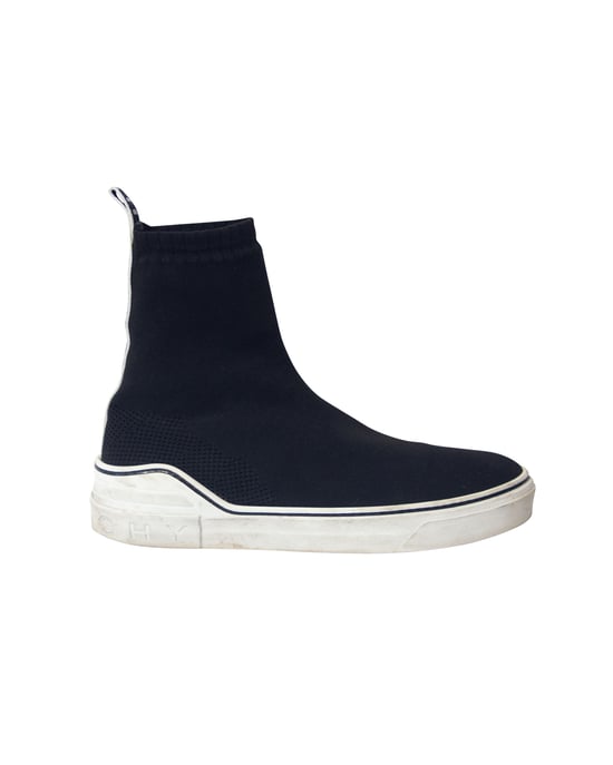 Givenchy George V Logo Stretch-Knit Hoge Sleehals Slip-On Sneakers in Zwart Polyamide - Image 1