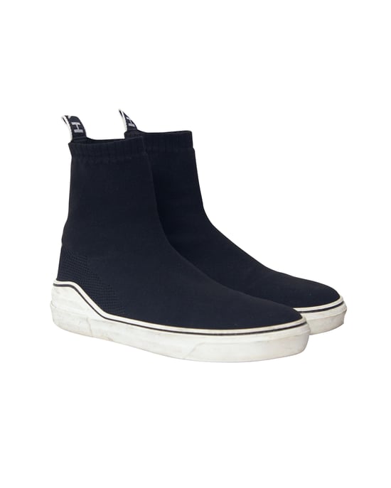 Givenchy George V Logo Stretch-Knit Hoge Sleehals Slip-On Sneakers in Zwart Polyamide - Image 3