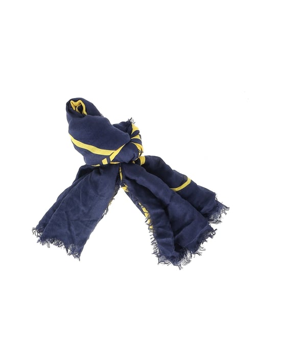 Gucci Logo Schijf Sjaal in Navy Blauw Katoenzijde - Image 3