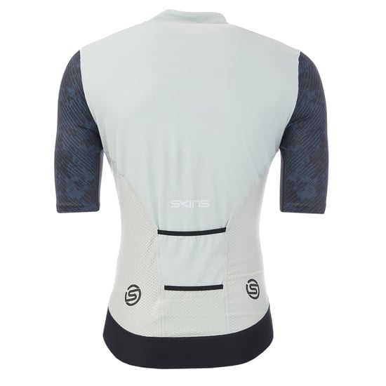 Skins Heren Elite fietsshirt met hoge kraag (Blauw/Wit) - Image 2