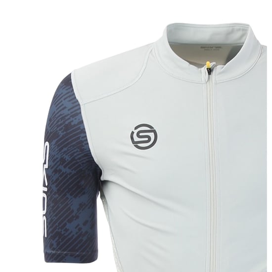 Skins Heren Elite fietsshirt met hoge kraag (Blauw/Wit) - Image 3