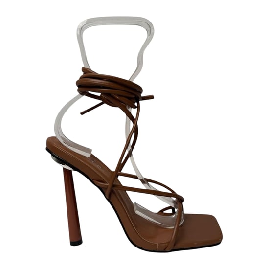 Chic Leren sandalen met naaldhak voor dames (Bruin) - Image 1