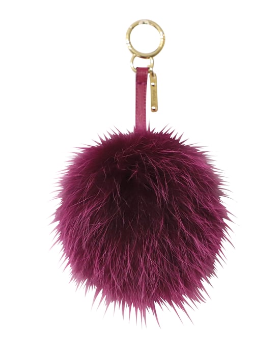 Fendi Pom Pom Tascharme in Paarse Bont - Image 3