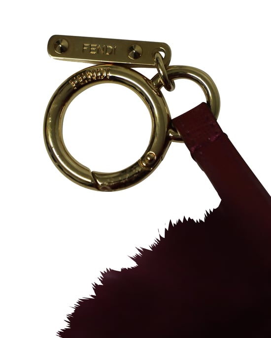 Fendi Pom Pom Tascharme in Paarse Bont - Image 4