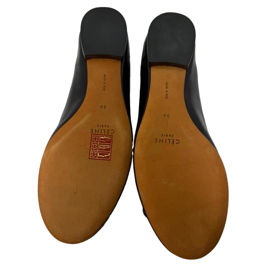 Celine Ballerina's met Strikdetails in Zwart Leer - Image 6