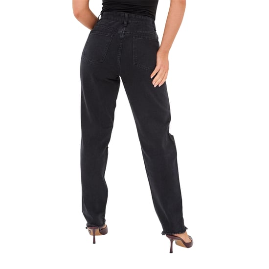 I Saw It First Dames/Dames Katoenen Denim Oma Jeans (Zwart) - Image 3