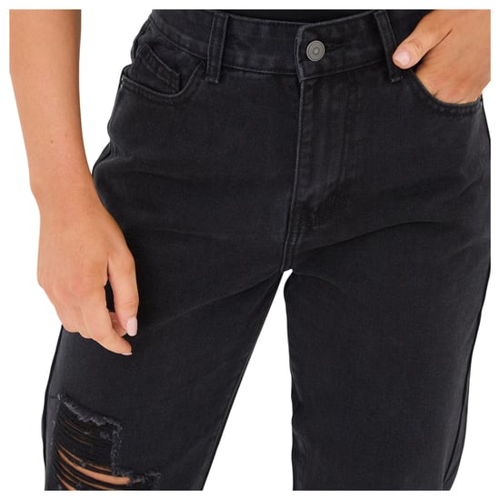 I Saw It First Dames/Dames Katoenen Denim Oma Jeans (Zwart) - Image 4