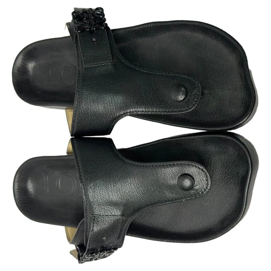 Loewe Ease Versierde Teenslippers van Zwart Lam leer - Image 5