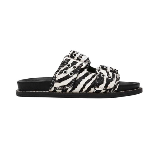 Steve Madden Dames/Dames Agent Zebraprint Sliders (Wit, Zwart) - Image 1