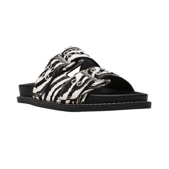 Steve Madden Dames/Dames Agent Zebraprint Sliders (Wit, Zwart) - Image 3