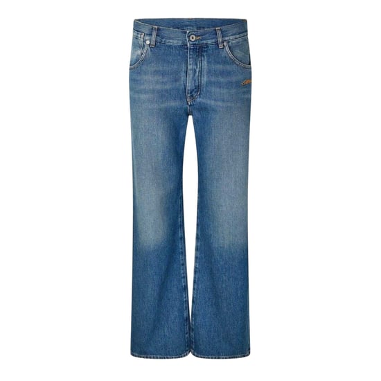 Off White Herenjeans met wijde pijpen en een relaxte pasvorm (Medium Blauw) - Image 1