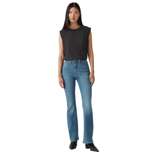 Levis Dames/Dames Hoog Uitlopende Jeans (Lichtblauw) - Image 1