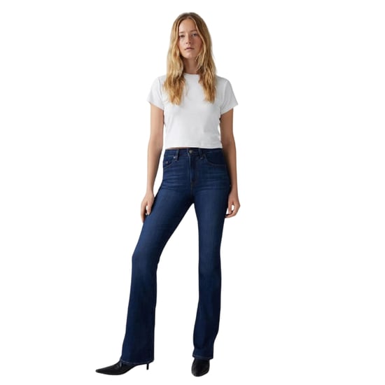 Levis Dames/Dames Hoog Uitlopende Jeans (Donkerblauw) - Image 1