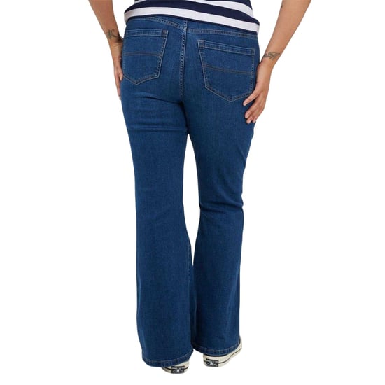 Brave Soul Damesjeans met wijde pijpen en hoge taille in grote maten (Middenblauw) - Image 2