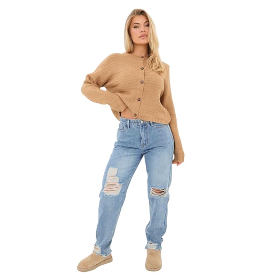 I Saw It First Dames/Dames Katoenen Denim Jeans (Blauw) - Image 1