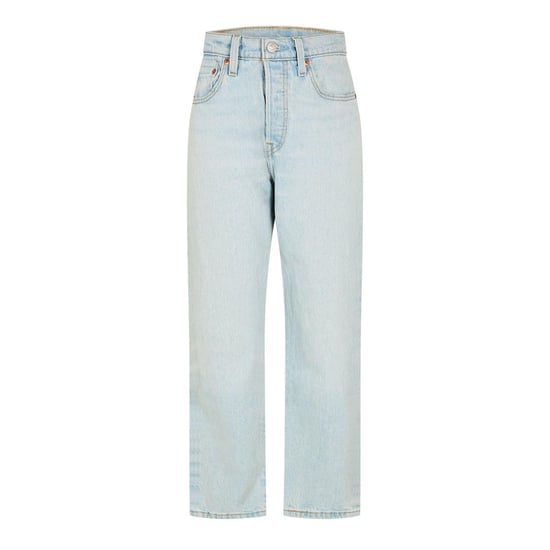 Levis Damesjeans 501 met rechte pijpen en enkellengte (Weggestapt) - Image 1