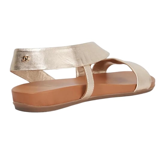 Dune London Dames/Dames Lucina Leren Platte Sandalen (Goud) - Image 2