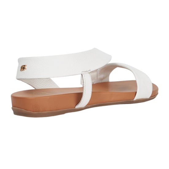 Dune London Dames/Dames Lucina Leren Platte Sandalen (Wit) - Image 2