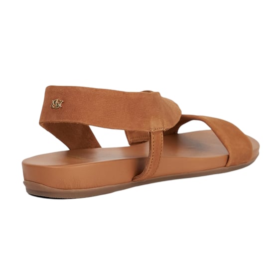 Dune London Dames/Dames Lucina Leren Platte Sandalen (Tan) - Image 2