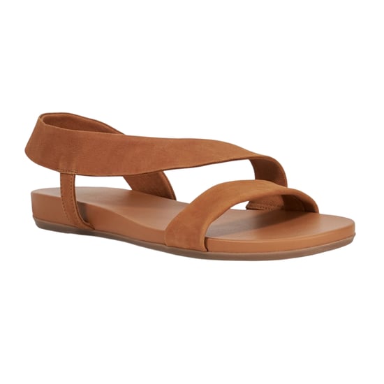 Dune London Dames/Dames Lucina Leren Platte Sandalen (Tan) - Image 3