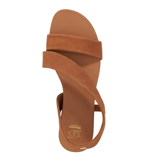 Dune London Dames/Dames Lucina Leren Platte Sandalen (Tan) - Image 4
