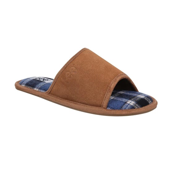 Lee Radcliff-slippers van geruit leer voor heren (Tan) - Image 1