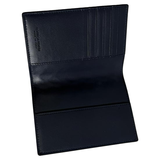 Bottega Veneta Intrecciato Kleine Bi-Fold Portemonnee in Marineblauwe Denim en Leder - Image 4