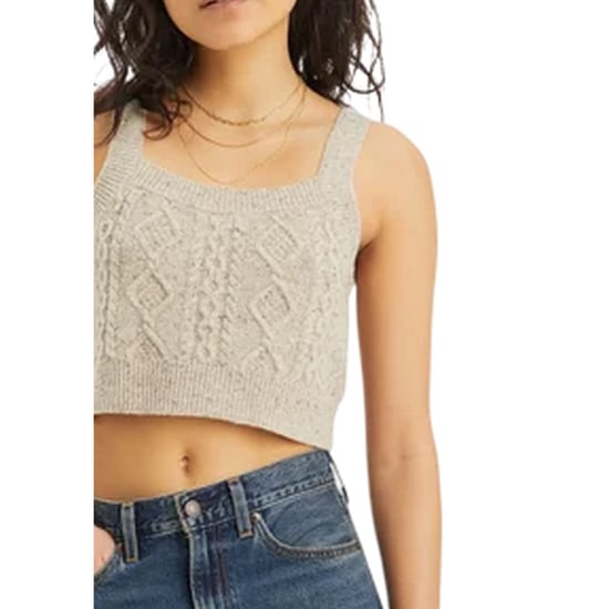 Levis Korte tanktop met kabelpatroon voor dames (Havermout Heather) - Image 4