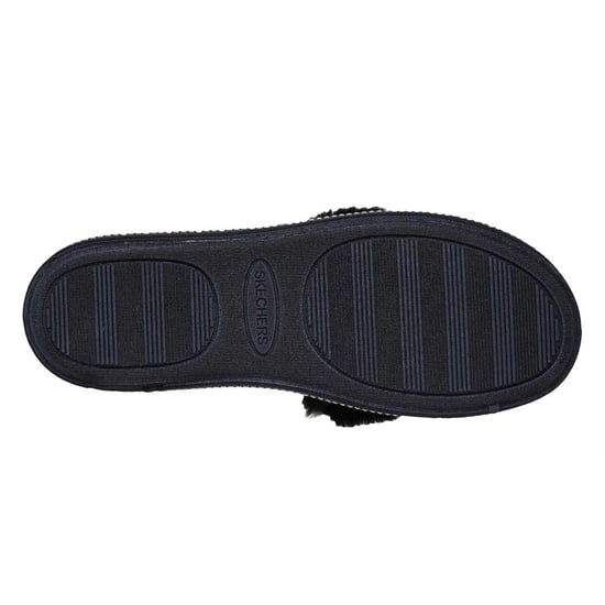 Skechers Moccasin-pantoffels voor dames met strik en rand van imitatiebont (Zwart) - Image 5