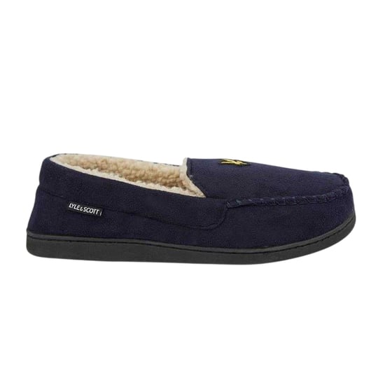 Lyle & Scott Heren-mocassinslippers van imitatiesuède van Aspen (Marine) - Image 1
