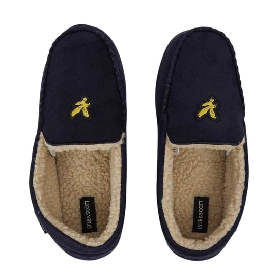 Lyle & Scott Heren-mocassinslippers van imitatiesuède van Aspen (Marine) - Image 2