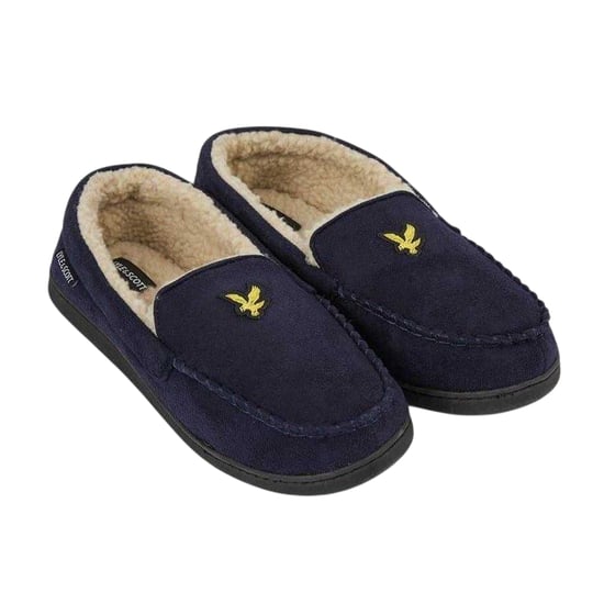 Lyle & Scott Heren-mocassinslippers van imitatiesuède van Aspen (Marine) - Image 3