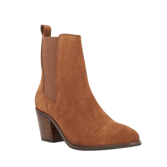 Dune London Dames/Dames Pasil Leren Blokhak Laarzen (Tan) - Image 3