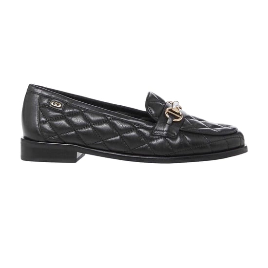 Dune London Dames/Dames Leren Snaffle Loafers (Zwart) - Image 1
