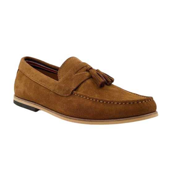 Dune London Heren Bart Suede Loafers (Tan) - Image 4