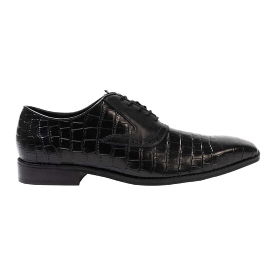 Giorgio Oxford-schoenen voor heren van Croc-volnerfleer (Zwart) - Image 1