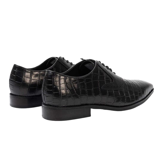 Giorgio Oxford-schoenen voor heren van Croc-volnerfleer (Zwart) - Image 2