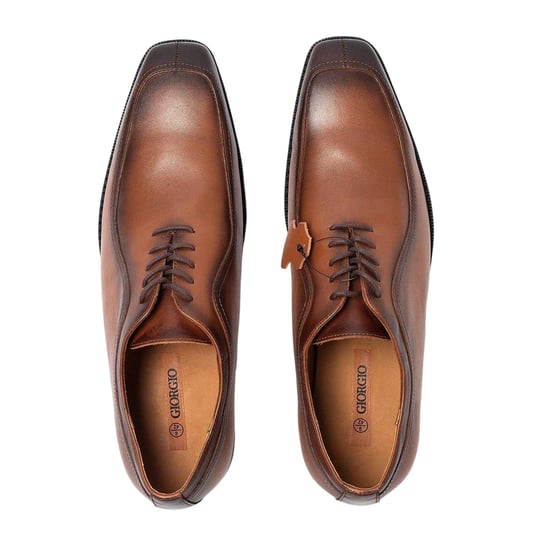 Giorgio Herenformele schoenen met lage hak van volnerfleer (Bruin) - Image 4