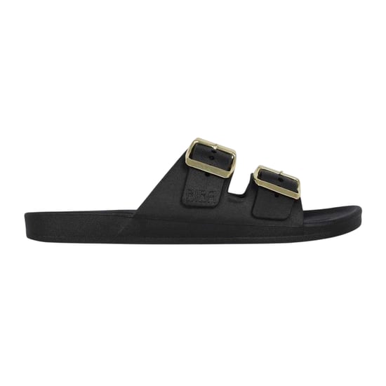 Biba Platte slippers met dubbele gesp voor dames (Zwart) - Image 1