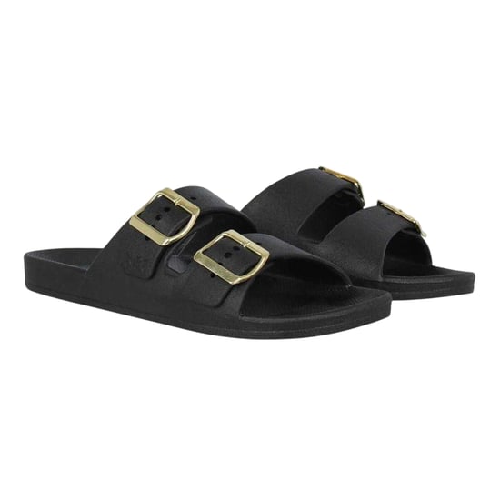 Biba Platte slippers met dubbele gesp voor dames (Zwart) - Image 5