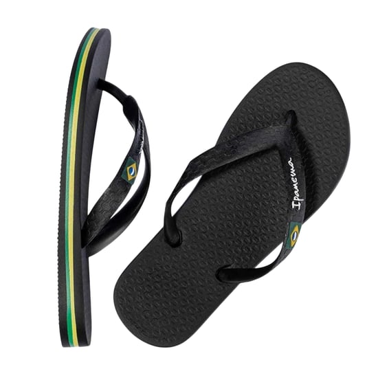 Ipanema Platte teenslippers voor dames met de Braziliaanse vlag (Zwart) - Image 2