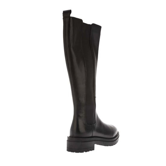 Dune London Leren kniehoge laarzen voor dames met elastische inzetstukken (Zwart) - Image 2
