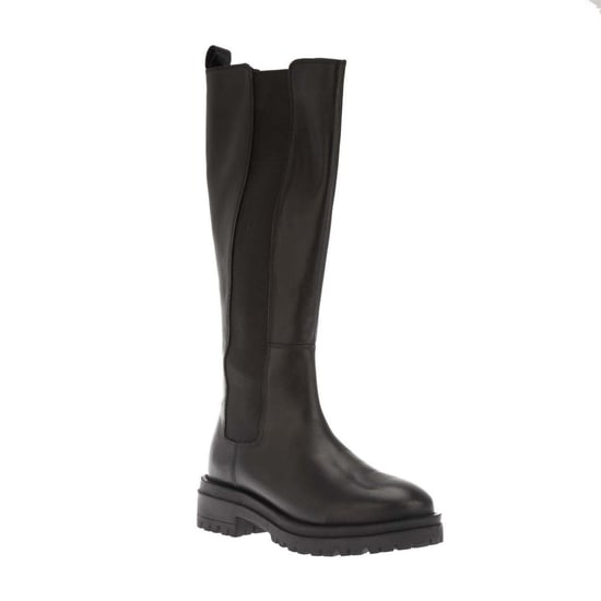 Dune London Leren kniehoge laarzen voor dames met elastische inzetstukken (Zwart) - Image 4