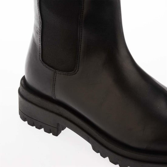 Dune London Leren kniehoge laarzen voor dames met elastische inzetstukken (Zwart) - Image 5