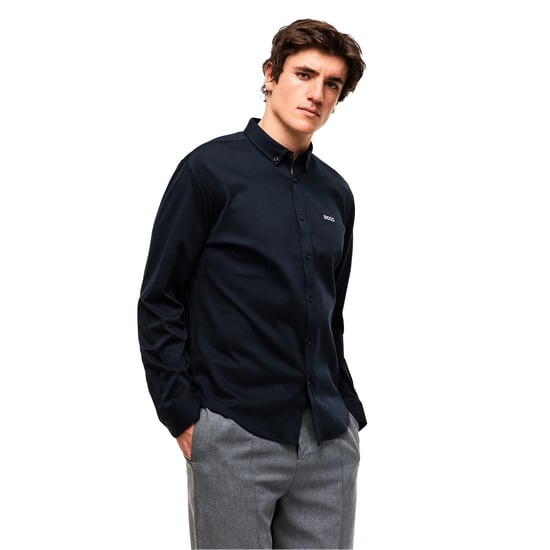 Boss Herenkatoenen shirt met Motion-logo (Donkerblauw) - Image 3