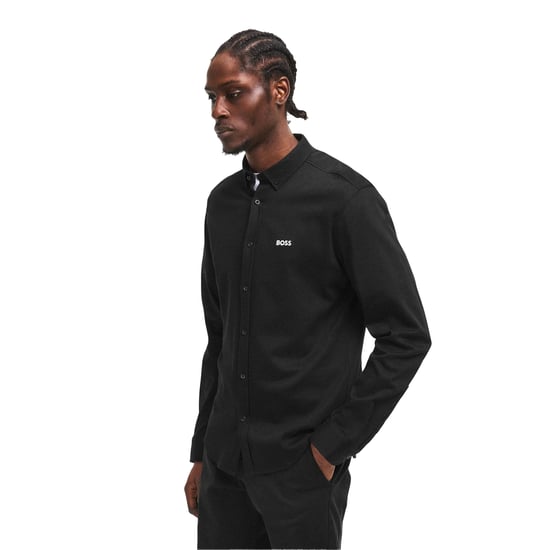 Boss Herenkatoenen shirt met Motion-logo (Zwart) - Image 3