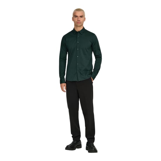 Only Heren Regular Shirt Met Lange Mouwen (Donkerste spar) - Image 1