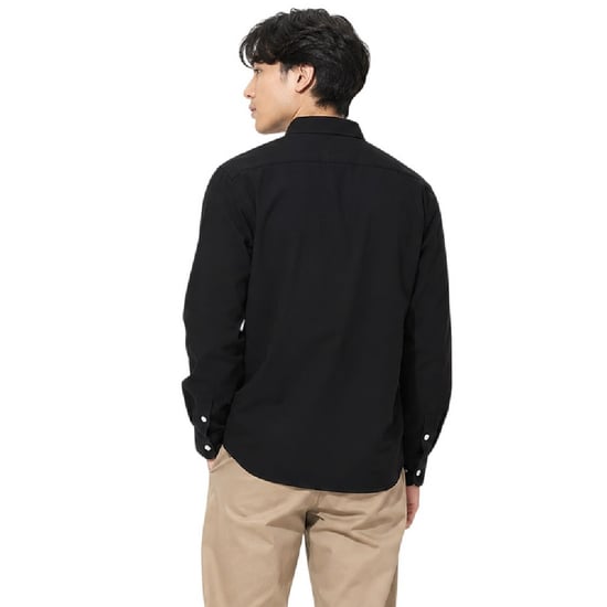 Farah Vintage Oxford-overhemd met lange mouwen en knoopsluiting voor heren (Zwart) - Image 2