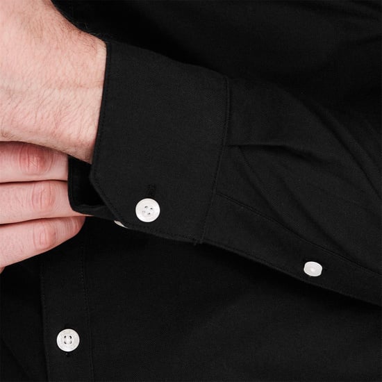Farah Vintage Oxford-overhemd met lange mouwen en knoopsluiting voor heren (ZWART/GEEL) - Image 5